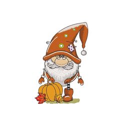 Autumn Gnome Embroidery Design,  4 sizes, Instant Download