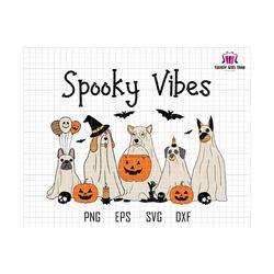 Halloween Ghost Dog Svg, Retro Spooky Dog Svg, Spooky Pumpkin Svg, Boo Dog Svg, Dog Lover Svg, Spooky Vibes Svg, Witch Dog, Trick Or Treat