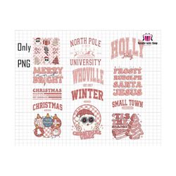 Pink Christmas PNG Bundle, Pink Santa Png, Pink Christmas Png, Christmas Sublimation, Merry And Bright, Trendy Christmas,Christmas Vibes Png
