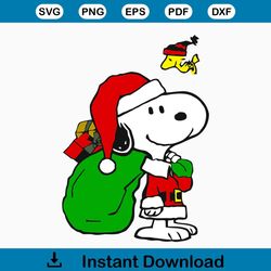 Cartoon Dog Bundle, Peanuts SVG, Snoopy Christmas, Instant Download, Clipart Files, PngSvgDxfEps Digital Files