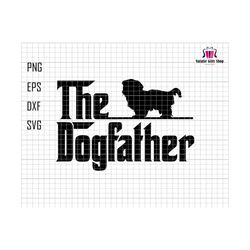 The Dogfather Svg, Shih Tzu Dog Svg, Dog Dad Svg, Dog Lover Svg, Father's Day Svg, Dog Owner Svg, Dog Dad Silhouette Svg, Cut File Svg