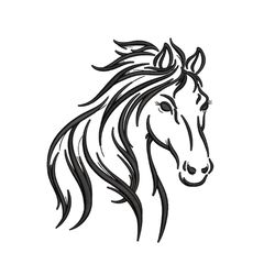 Horse Embroidery Designs, 4 sizes, Instant Download