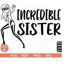 Incredible Sister SVG Violet Parr The incredibles SVG Disneyland Ears Clipart Layered By Color Svg clipart SVG, Cut file Cricut, Silhouette