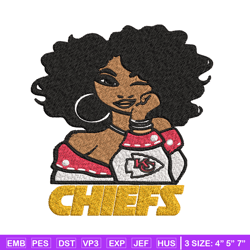 Kansas City Chiefs Girl embroidery design, NFL girl embroidery, Kansas City Chiefs embroidery, NFL embroidery