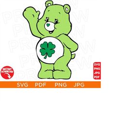 lucky bear svg png pdf care bear svg, bear care svg, cute bear svg, bear png, cute bear svg cut file cricut, silhouette