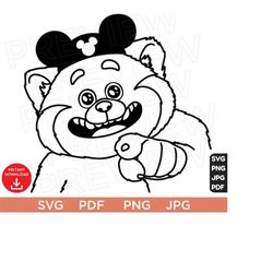 Turning Red Mei Lee clipart SVG png, cut file layered by color red panda, Disneyland Cut file Cricut, Silhouette