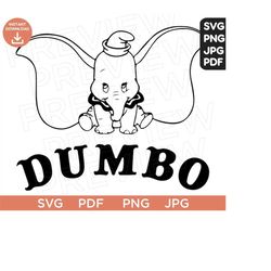 Dumbo SVG Png Clipart Disneyland Ears Svg clipart SVG, Cut file Cricut, Silhouette, Cricut design