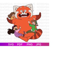 Turning Red Mei Lee clipart SVG png , cut file layered by color red panda, Cut file Cricut, Silhouette