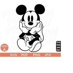 Mickey Mouse Classic Disneyland Ears SVG png , Disneyland Ears Svg clipart SVG, Cut file Cricut, Silhouette, Cricut design