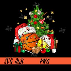 Christmas Sports PNG, Basketball And Softball Xmas Tree Lights PNG