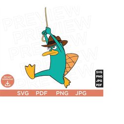 Perry the Platypus SVG, Phineas and Ferb SVG, Disneyland Ears clipart SVG, Vector in Svg Png Jpg Pdf format instant download Cut file Cricut