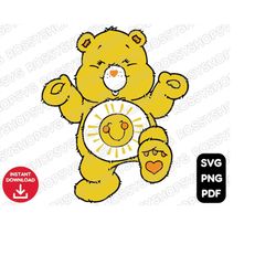 funshine bear, care bears svg png pdf / t-shirt svg / cutting file / coffee mug svg / sublimation / cricut / vector svg