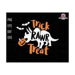 Trick Rawr Treat Svg, Rhino Halloween, Funny Halloween Svg, Trick Or Treat, Rhino Pumpkin, Fall Cut Files, Silhouette, Spooky Pumpkin Svg