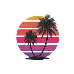 Palm Tree Embroidery Design, Summer Beach Embroidery Design, 3 sizes, Instant Download
