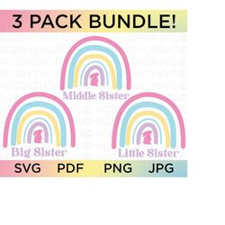 Sister Easter Rainbow SVG Bundle, Rainbow svg, Sister Rainbow svg, Easter Shirt, Family Matching shirt, Cricut Cut File, Silhouette