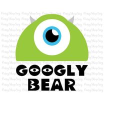 Googly Bear SVG, Mike Wazowski Face SVG, Monsters Inc Svg, Disneyland Ears, Disneyland art, Silhouette, Family Vacation Svg, Magical Kingdom