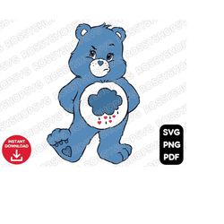 grumpy bear, care bears svg png pdf / t-shirt svg / cutting file / coffee mug svg / sublimation / cricut / vector svg