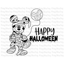 Mouse Halloween Mummy Costume, Halloween Mummy, Trick or Treat Svg, Spooky Vibes, Boo Svg, Svg, File for Cricut Sublimation, Cricut SVG