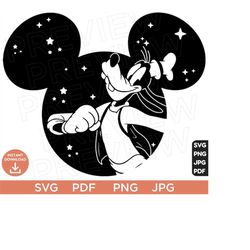 Goofy Vector Svg, Goofy Ears SVG Mouse png, Disneyland ears svg clipart SVG, cut file layered by color, Silhouette, Cricut design