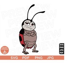 A Bug's Life Svg, Francis Svg, Disneyland  clipart SVG png , cut file layered by color, Cut file Cricut, Silhouette