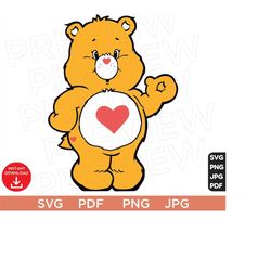 tenderheart bear, care bears svg png pdf / t-shirt svg / cutting file / coffee mug svg / sublimation / cricut / vector svg