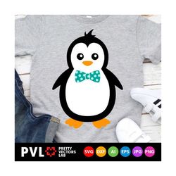 Penguin Svg, Cute Penguin Svg, Kids Cut File, Kawaii Svg Dxf Eps Png, Baby Winter Clipart, Monogram Svg, Kid Shirt Desig