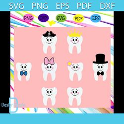 Tooth cartoon, tooth svg, white baby tooth, dental braces, dentist icons, cartoon tooth,trending svg Files For Silhouett