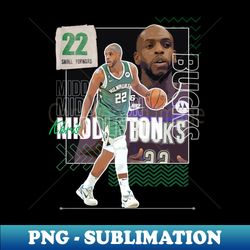 Khris Middleton basketball Paper Poster Bucks 6 - PNG Transparent Sublimation File - Create with Confidence
