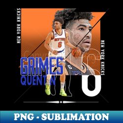 Quentin Grimes Basketball Paper Poster Knicks 4 - High-Resolution PNG Sublimation File - Bring Your Designs to Life