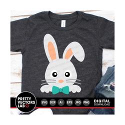 Bunny Svg, Easter Cut File, Bunny Face Svg Dxf Eps Png, Boy Bunny Clipart, Spring Svg, Kids Shirt Design, Baby Rabbit Sv