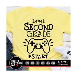 Level Second Grade Svg, Back To School Svg, Teacher Svg Dxf Eps Png, 2nd Grade Cut Files, First Day of School, Video Gam