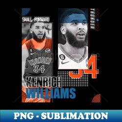 Kenrich Williams basketball Paper Poster Thunder 7 - Signature Sublimation PNG File - Perfect for Creative Projects