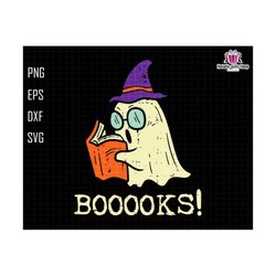Booooks Svg, Halloween Teacher Svg, Ghost Reading Books Svg, Files For Cricut, Spooky Teacher, Ghost Svg, Spooky Season Svg, Witch Hat Svg