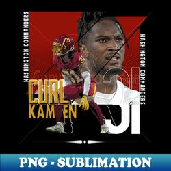 Kamren Curl football Paper Poster Commanders 4 - Digital Sublimation Download File - Perfect for Sublimation Mastery