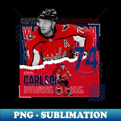 John Carlson Hockey Paper Poster Capitals - Professional Sublimation Digital Download - Enhance Your Apparel with Stunning Detail