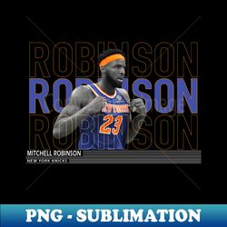 Mitchell Robinson Typography Knicks - Retro PNG Sublimation Digital Download - Add a Festive Touch to Every Day