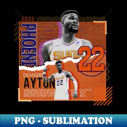 deandre ayton basketball paper poster suns - vintage sublimation png download - perfect for personalization