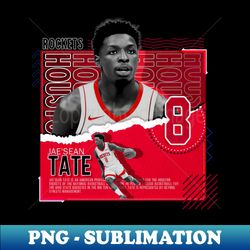 jaesean tate basketball paper poster rockets - decorative sublimation png file - perfect for personalization