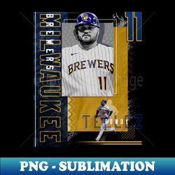 Rowdy Tellez Baseball Paper Poster Brewers 2 - Exclusive PNG Sublimation Download - Unleash Your Inner Rebellion
