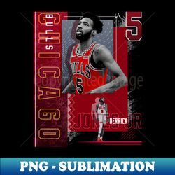 Derrick Jones Jr Basketball Paper Poster Bulls 2 - Vintage Sublimation PNG Download - Perfect for Sublimation Mastery