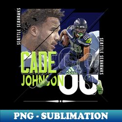 Cade Johnson football Paper Poster Seahawks 4 - Artistic Sublimation Digital File - Defying the Norms