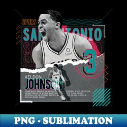 keldon johnson basketball paper poster spurs - trendy sublimation digital download - fashionable and fearless
