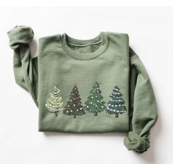 Green Tree Christmas Sweater, Christmas Sweater, Christmas Crewneck, Christmas Tree Sweatshirt, Holiday Sweaters for Wom