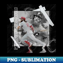Brandon Marsh Baseball Paper Poster Phillies 3 - Unique Sublimation PNG Download - Revolutionize Your Designs