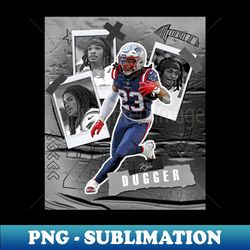 Kyle Dugger football Paper Poster Patriots 5 - Elegant Sublimation PNG Download - Perfect for Sublimation Mastery