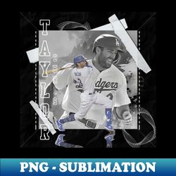 Chris Taylor  Baseball Paper Poster Dodgers 3 - Premium PNG Sublimation File - Instantly Transform Your Sublimation Projects