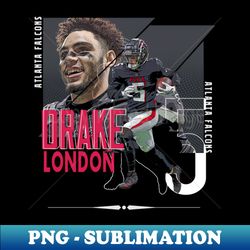 Drake London football Paper Poster Falcons 4 - High-Resolution PNG Sublimation File - Defying the Norms