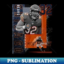 David Montgomery Football Paper Poster Bears 2 - Premium PNG Sublimation File - Perfect for Personalization
