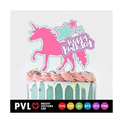 Unicorn Svg, Girls Svg, Cake Topper Svg, Girls Birthday Cut Files, Magical Party Decor Svg, Baby Svg Dxf Eps Png, Toddle