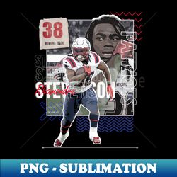 Rhamondre Stevenson football Paper Poster Patriots 6 - Decorative Sublimation PNG File - Perfect for Creative Projects